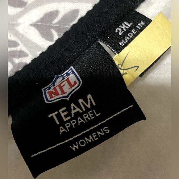 NFL Vintage NEW ORLEANS SAINTS Sequined FLEECE LINED JERSEY Size 2X Black White - Picture 8 of 15